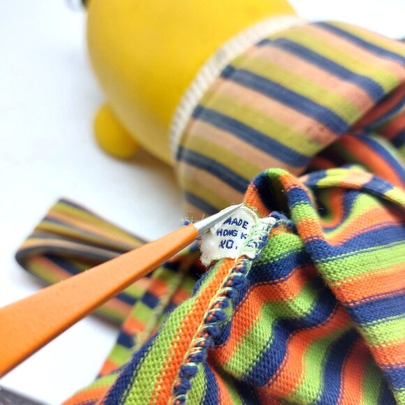 Vintage Muppets Bert Puppet Striped Shirt Rubber & Cloth Collectible Sesame Stre - Picture 14 of 16